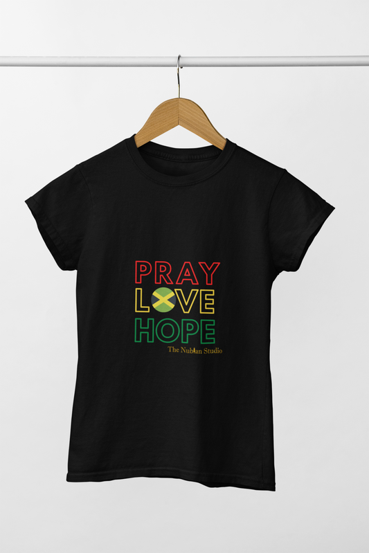 Pray Love Hope Jamaica Fitted T Shirt