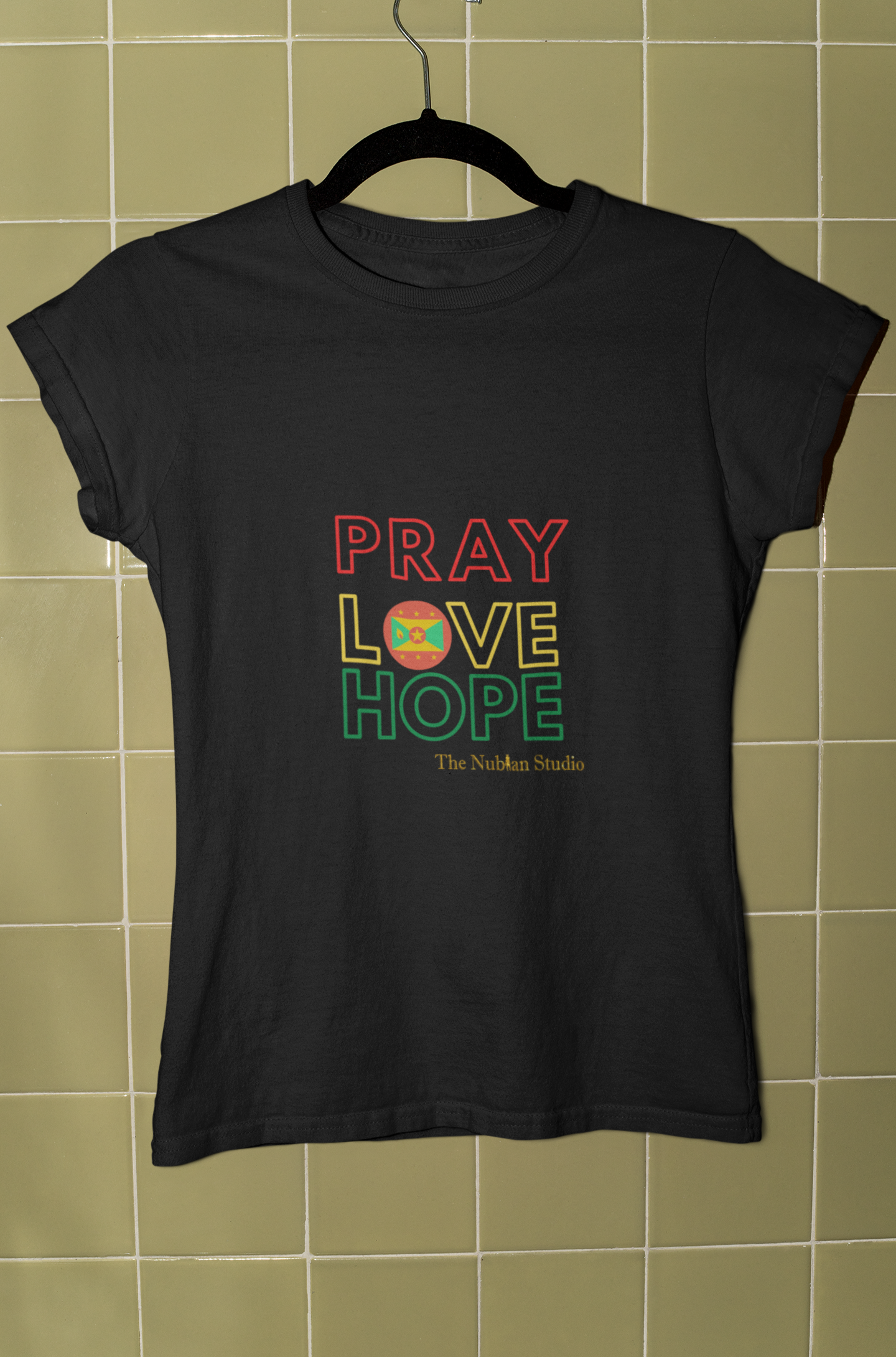 Pray Love Hope Grenada Fitted T Shirt